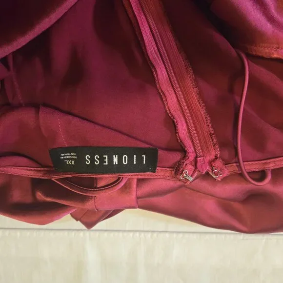 Maroon Slip Maxi Dress | Silky Feel | Elegant & Timeless Look 💋 - Picture 6 of 11